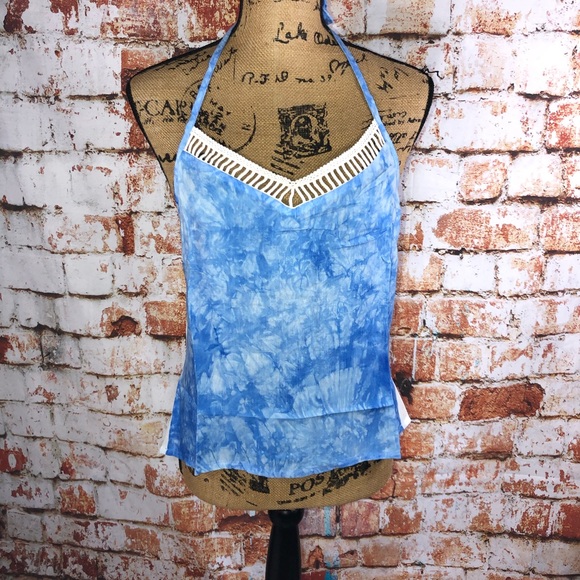 Blue Tie Dye Halter Top - Picture 8 of 11
